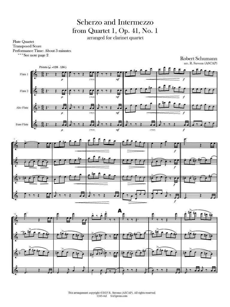 1243-4fl SCHUMANN R - Scherzo and Intermezzo - FLUTE QUARTET_Page_05 Scherzo and Intermezzo | Flute Quartet