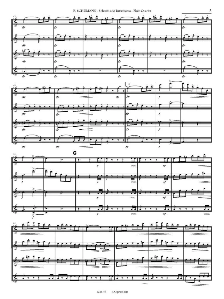 1243-4fl SCHUMANN R - Scherzo and Intermezzo - FLUTE QUARTET_Page_07 Scherzo and Intermezzo | Flute Quartet