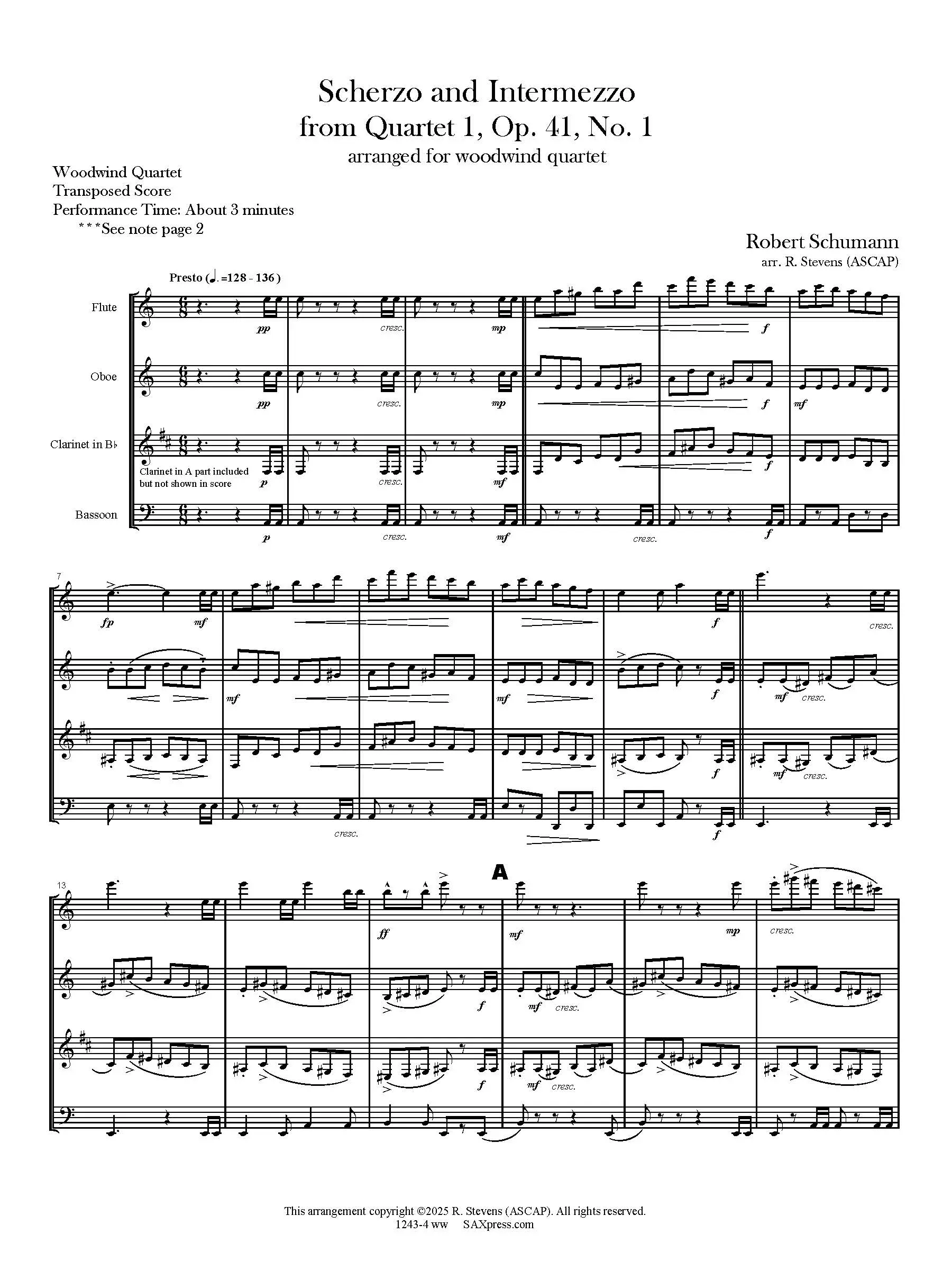 Scherzo and Intermezzo | Woodwind Quartet - Image 3