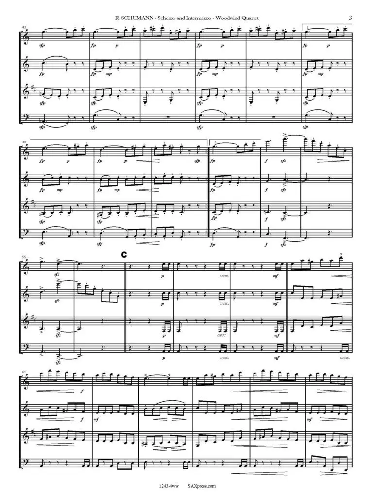 1243-4ww SCHUMANN R - Scherzo and Intermezzo - WW QUARTET_Page_07 Scherzo and Intermezzo | Woodwind Quartet