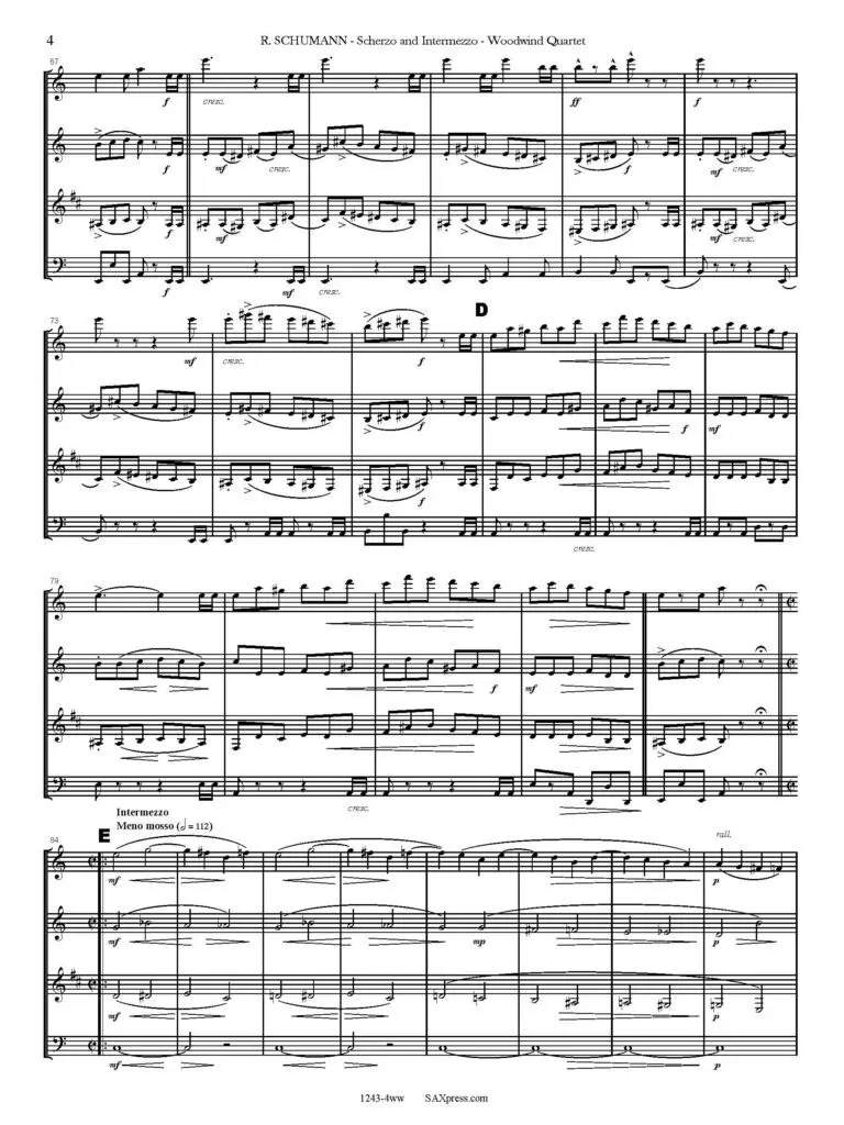 1243-4ww SCHUMANN R - Scherzo and Intermezzo - WW QUARTET_Page_08 Scherzo and Intermezzo | Woodwind Quartet