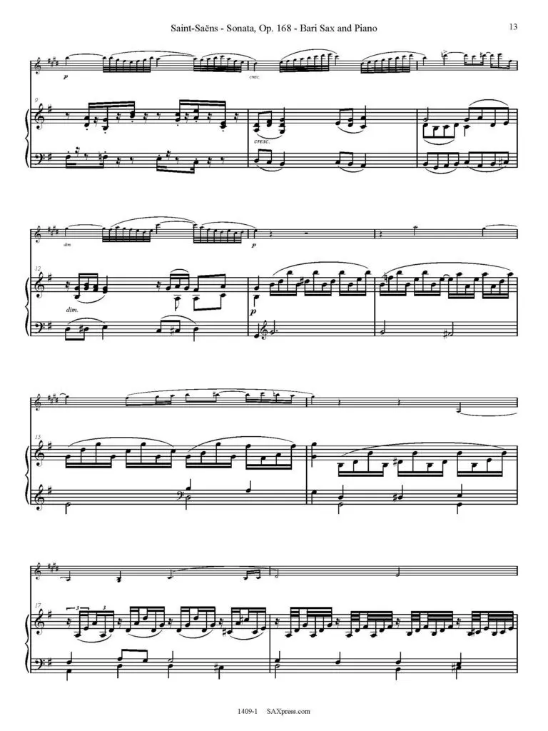 1409-1 SAINT-SAENS - Sonata Op 168 sample_Page_13 Sonata, Op. 168