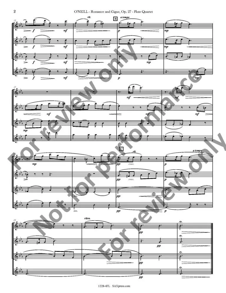 1228-4FL - ONEILL - Romance and Gigue - sample -_Page_05 Romance and Gigue | Flute Quartet