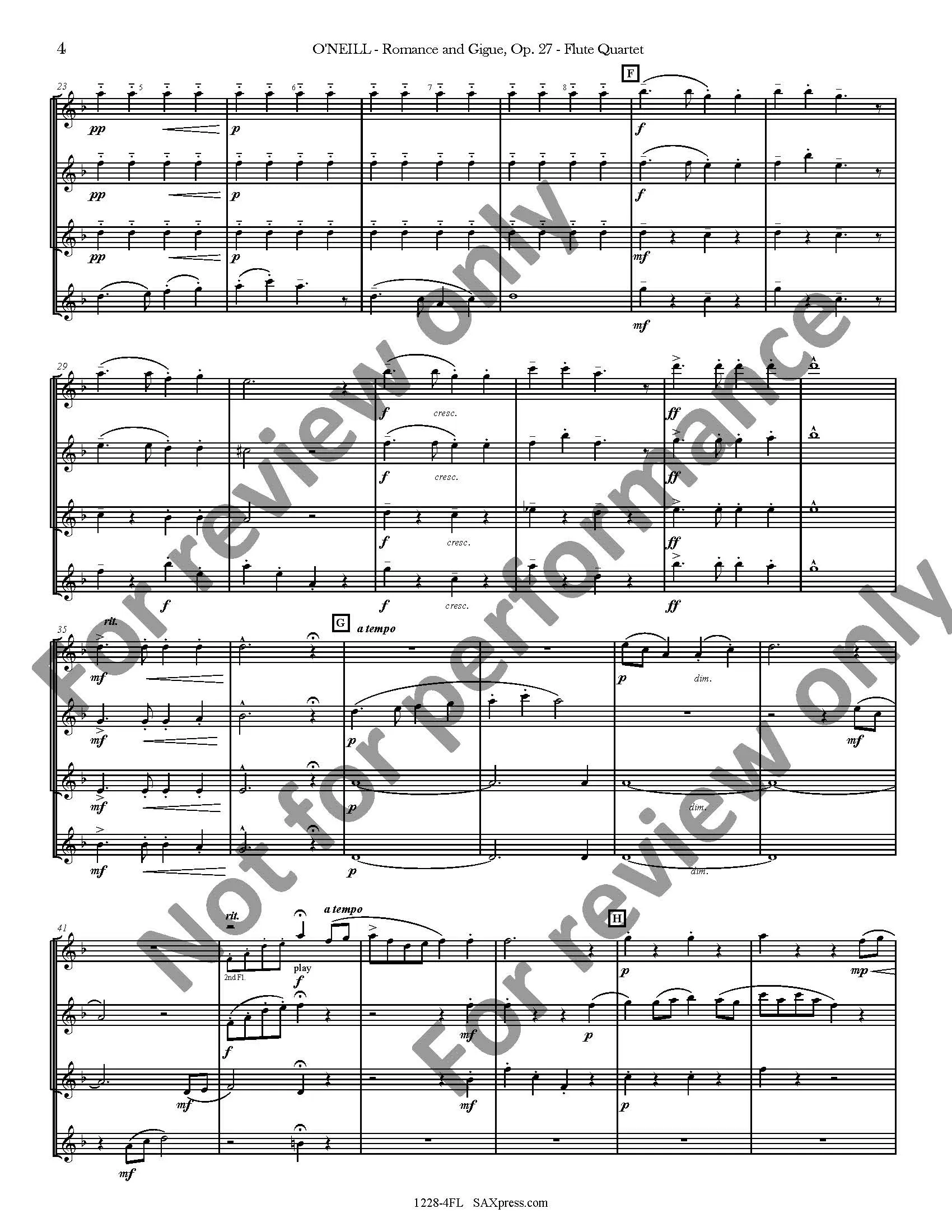 Romance and Gigue | Flute Quartet - Image 5