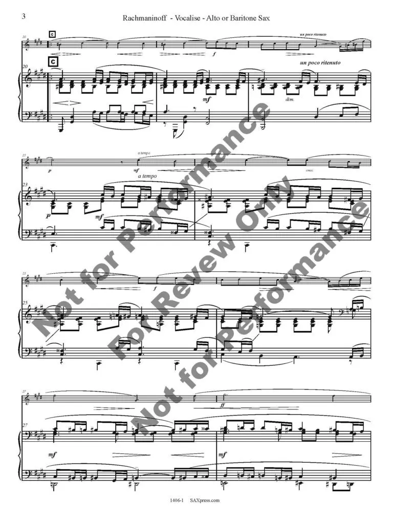 1406-1 RACHMANINOFF - Vocalise _Page_06 Vocalise Saxophone Solo