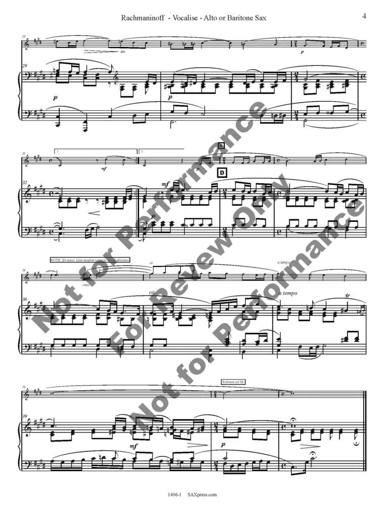 1406-1 RACHMANINOFF - Vocalise _Page_07 Vocalise Saxophone Solo