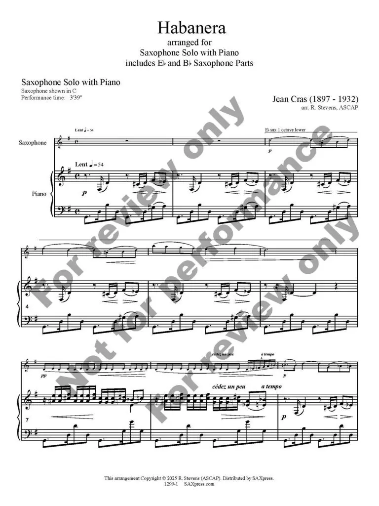 1299-1 - JEAN CRAS - Habanera - SCORE _Page_3 Habanera