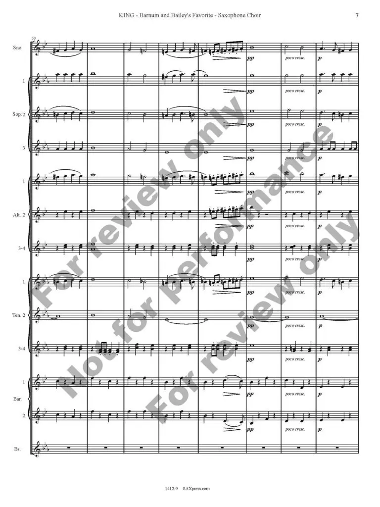 1412-9 - KING - Barnum and Baileys Favorite - Sax Choir - sample_Page_09 Barnum and Bailey's Favorite