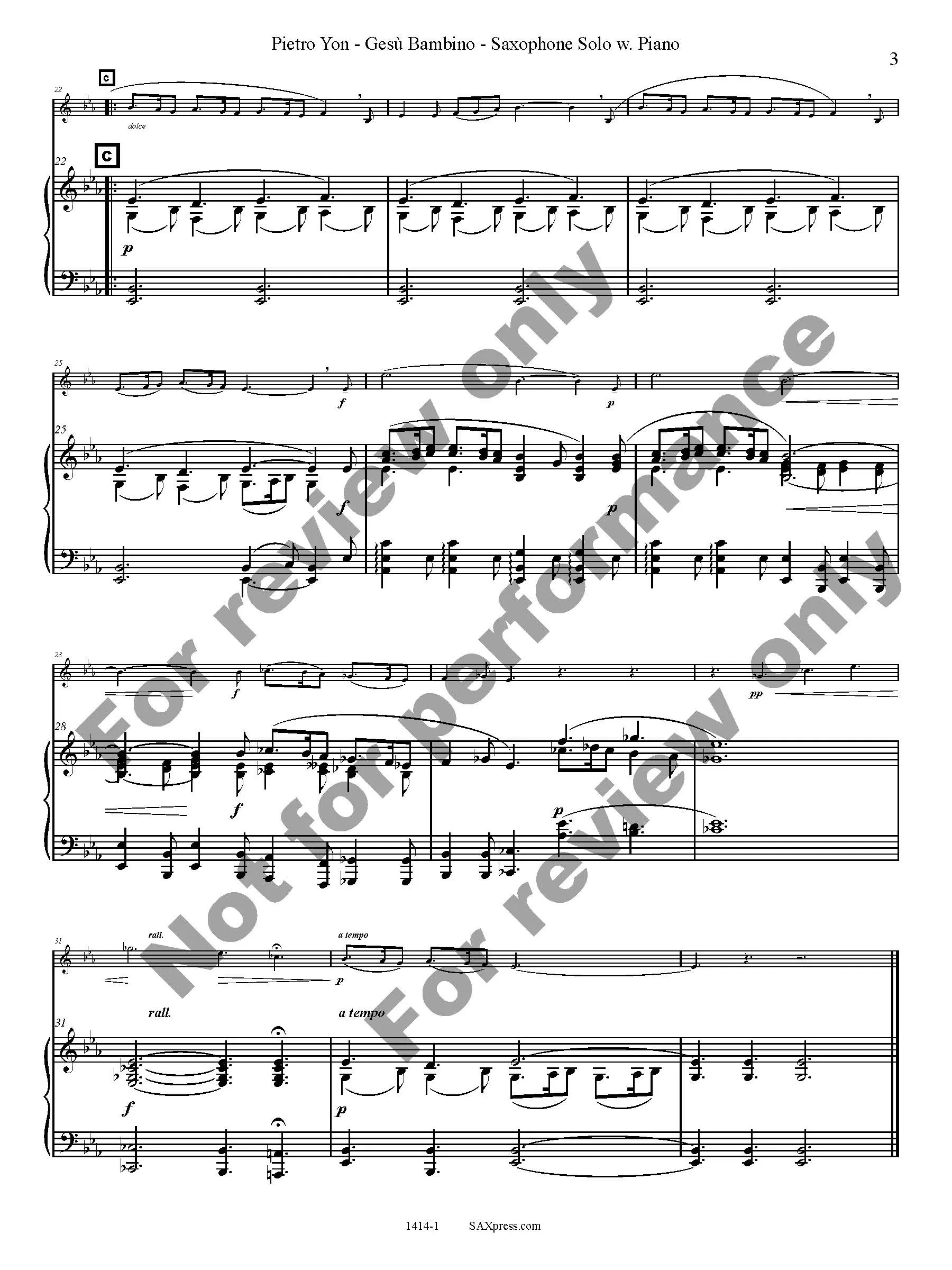 Gesu Bambino - Any Sax Solo with Piano - Image 4