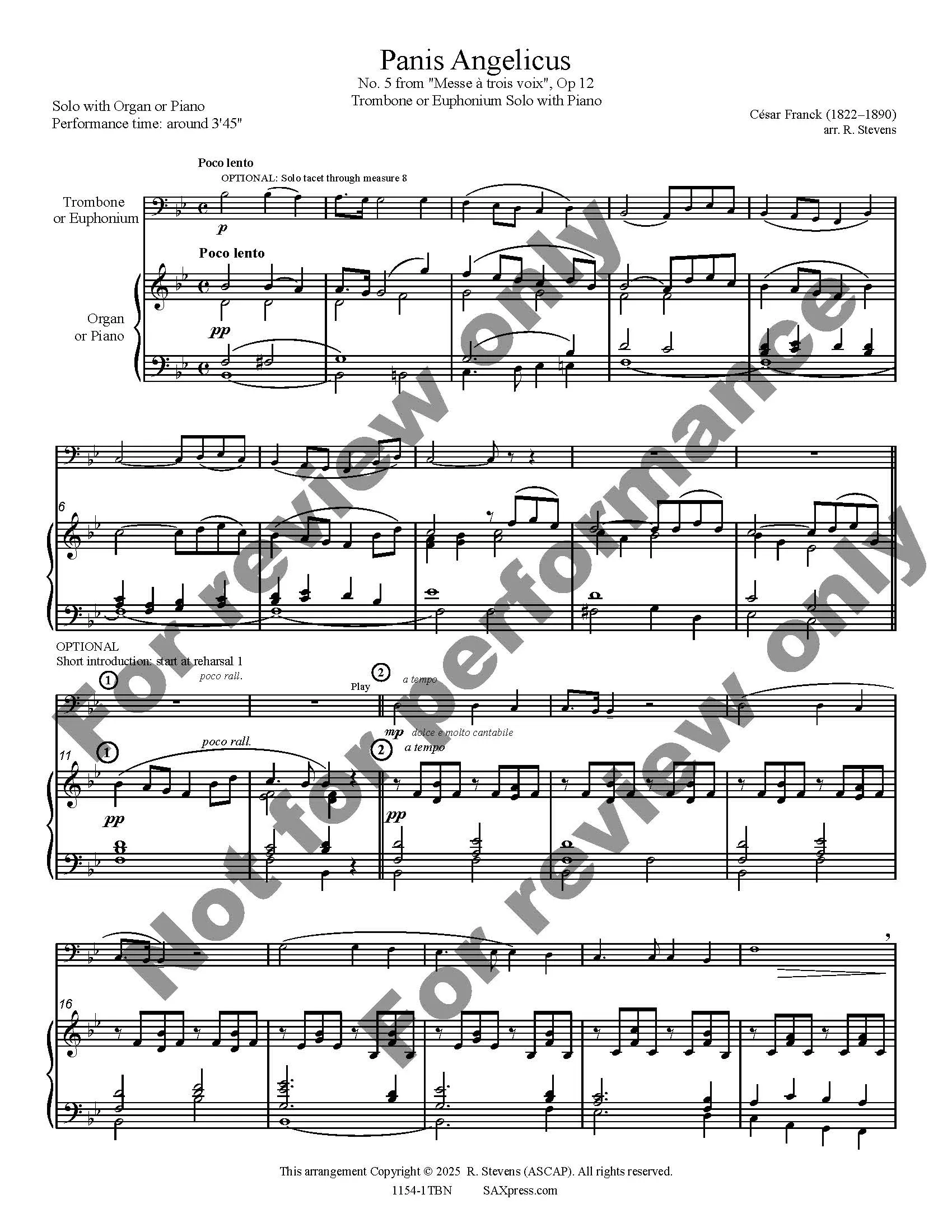 Panis Angelicus | Trombone or Euphonium Solo - Image 2