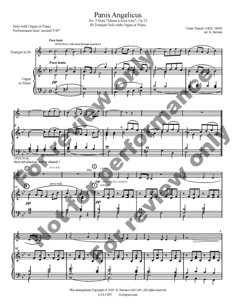 1154-1tpt-FRANCK-Panis Angelicus-00-Organ or Piano-TPT solo_Page_3 Panis Angelicus | Trumpet Solo