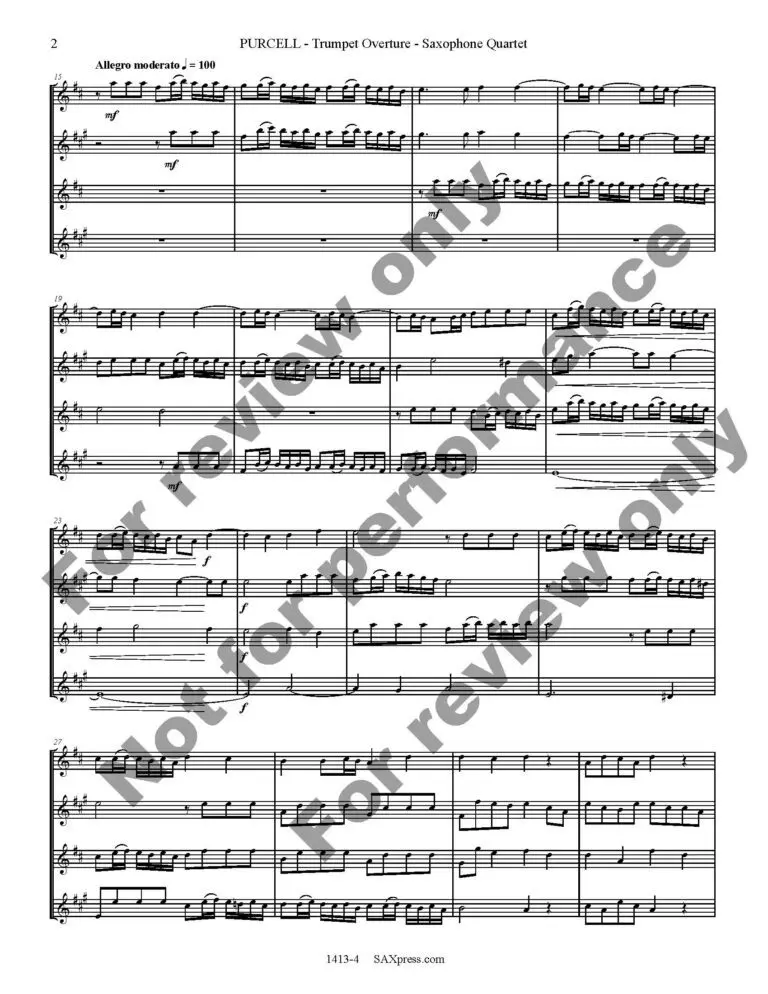 Trumpet Overture | Sax Quartet