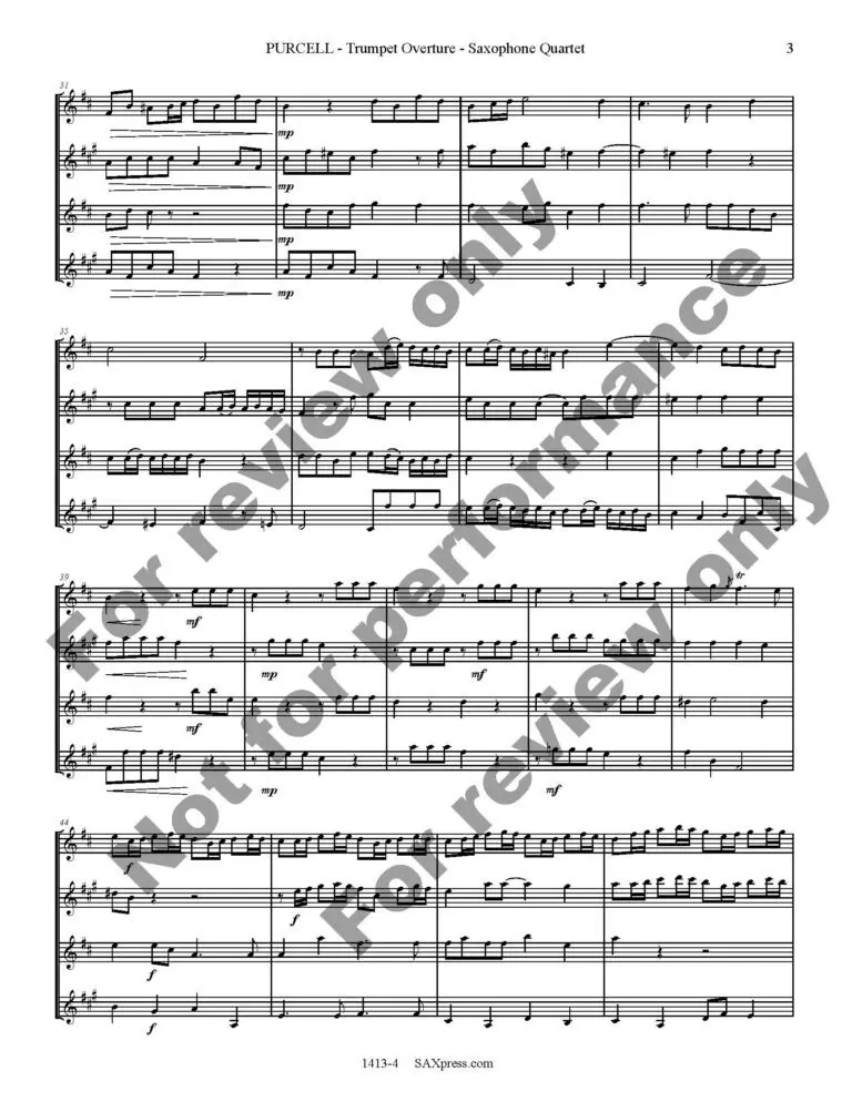 Trumpet Overture | Sax Quartet