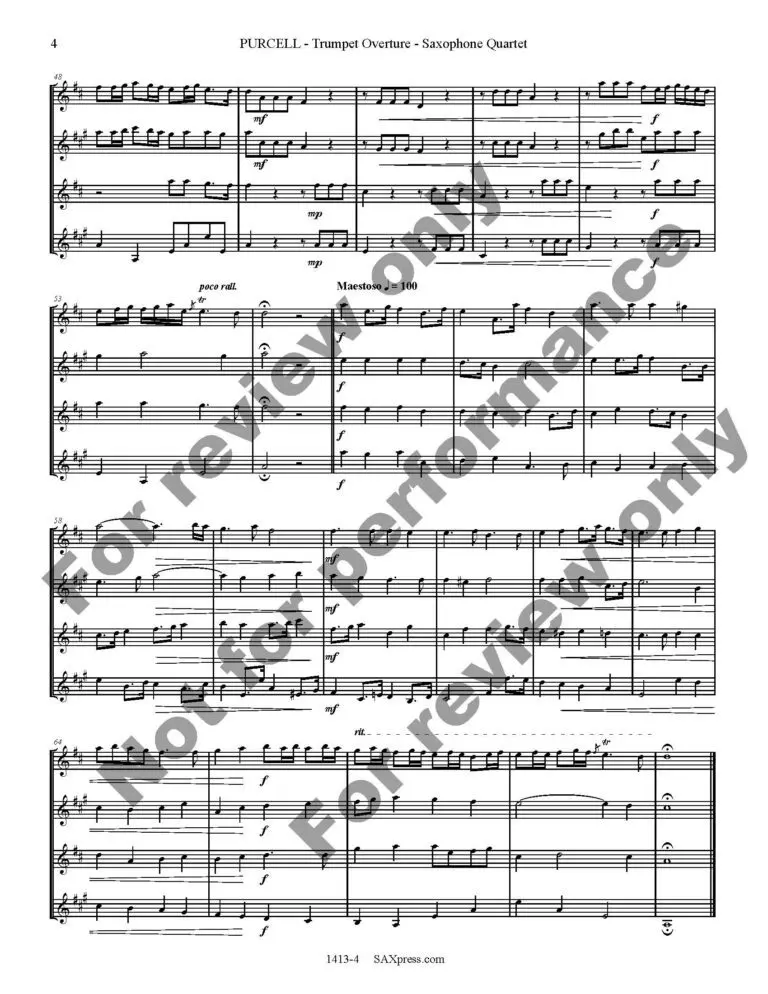 Trumpet Overture | Sax Quartet