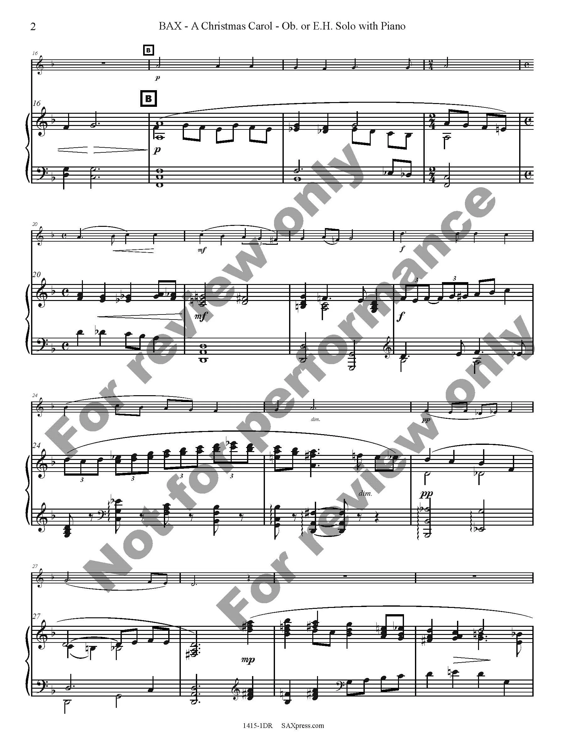 A Christmas Carol | Oboe or English Horn Solo - Image 3