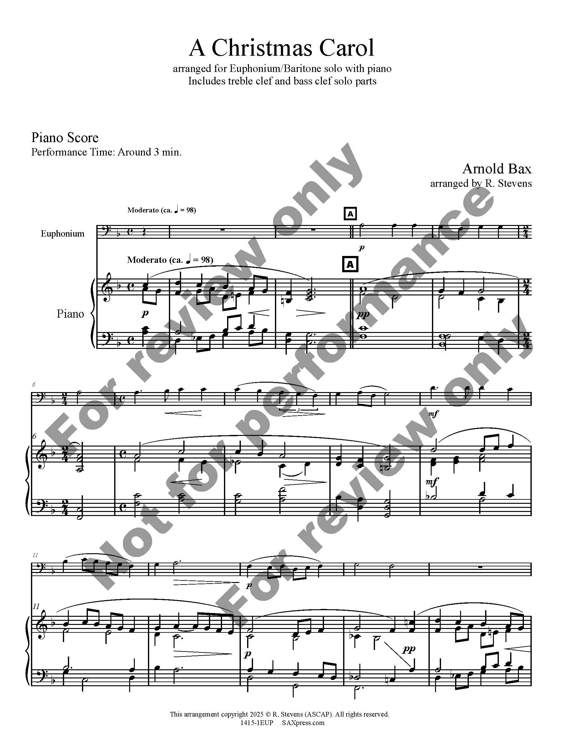 A Christmas Carol | Euphonium or Baritone Solo - Image 2