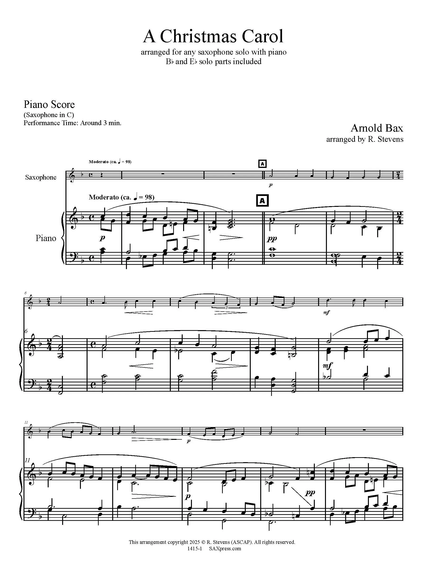 A Christmas Carol | Any Sax Solo - Image 2