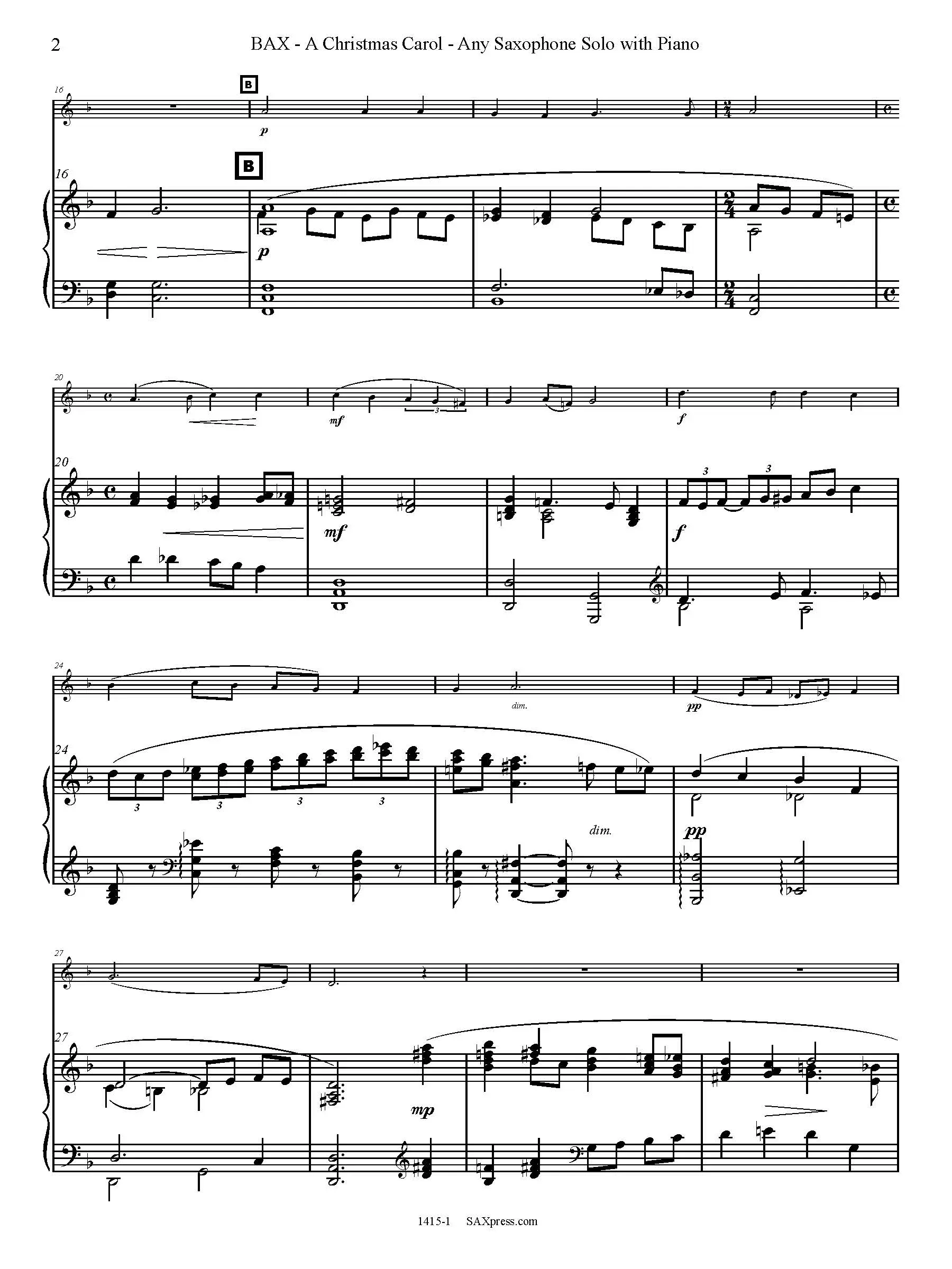 A Christmas Carol | Any Sax Solo - Image 3