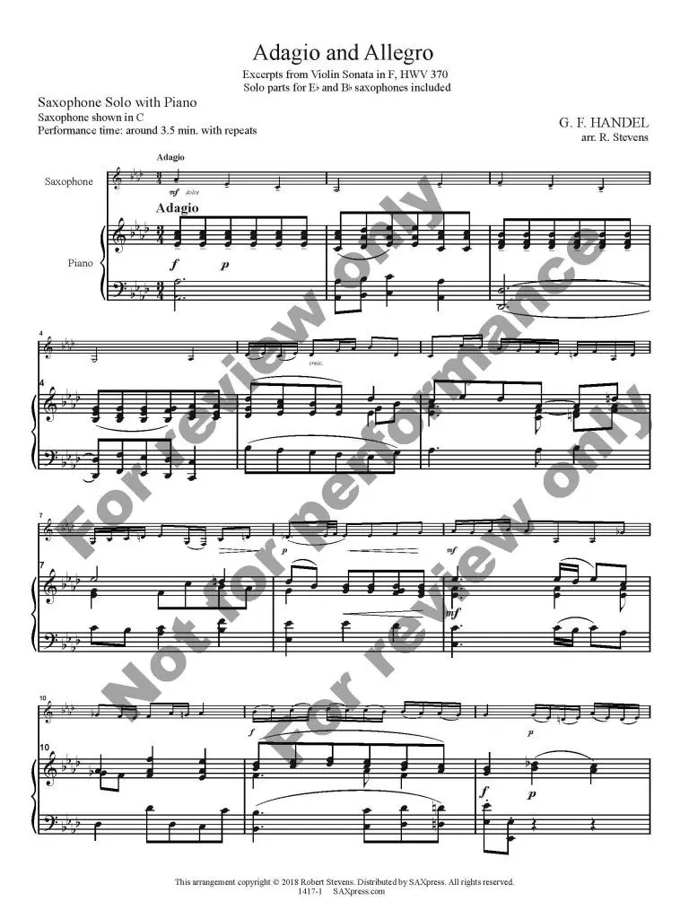 1417-1 - HANDEL - Adagio and Allegro Sonata in F -00- score_Page_2 Adagio and Allegro