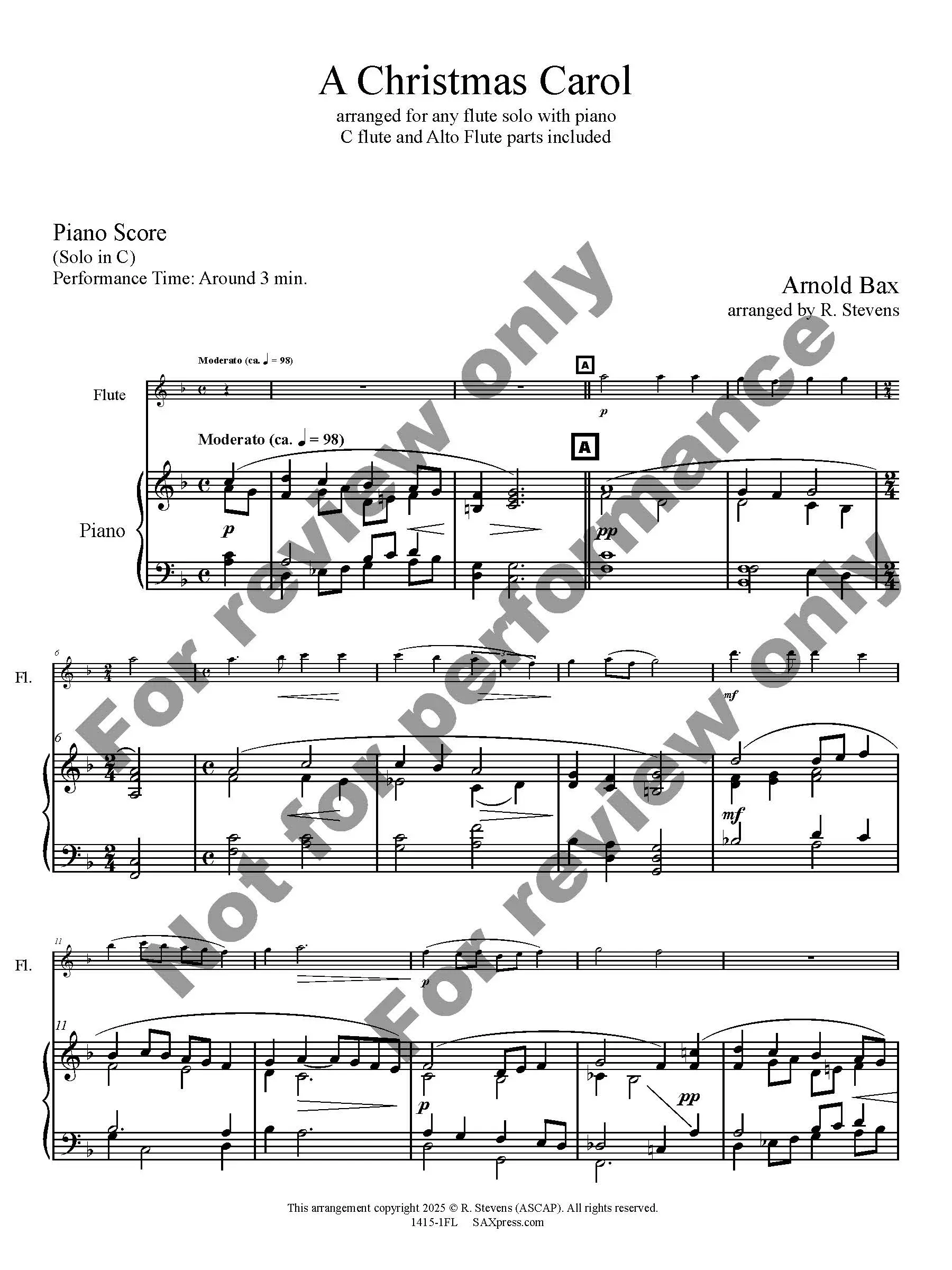 A Christmas Carol | Flute or Alto Flute Solo - Image 2