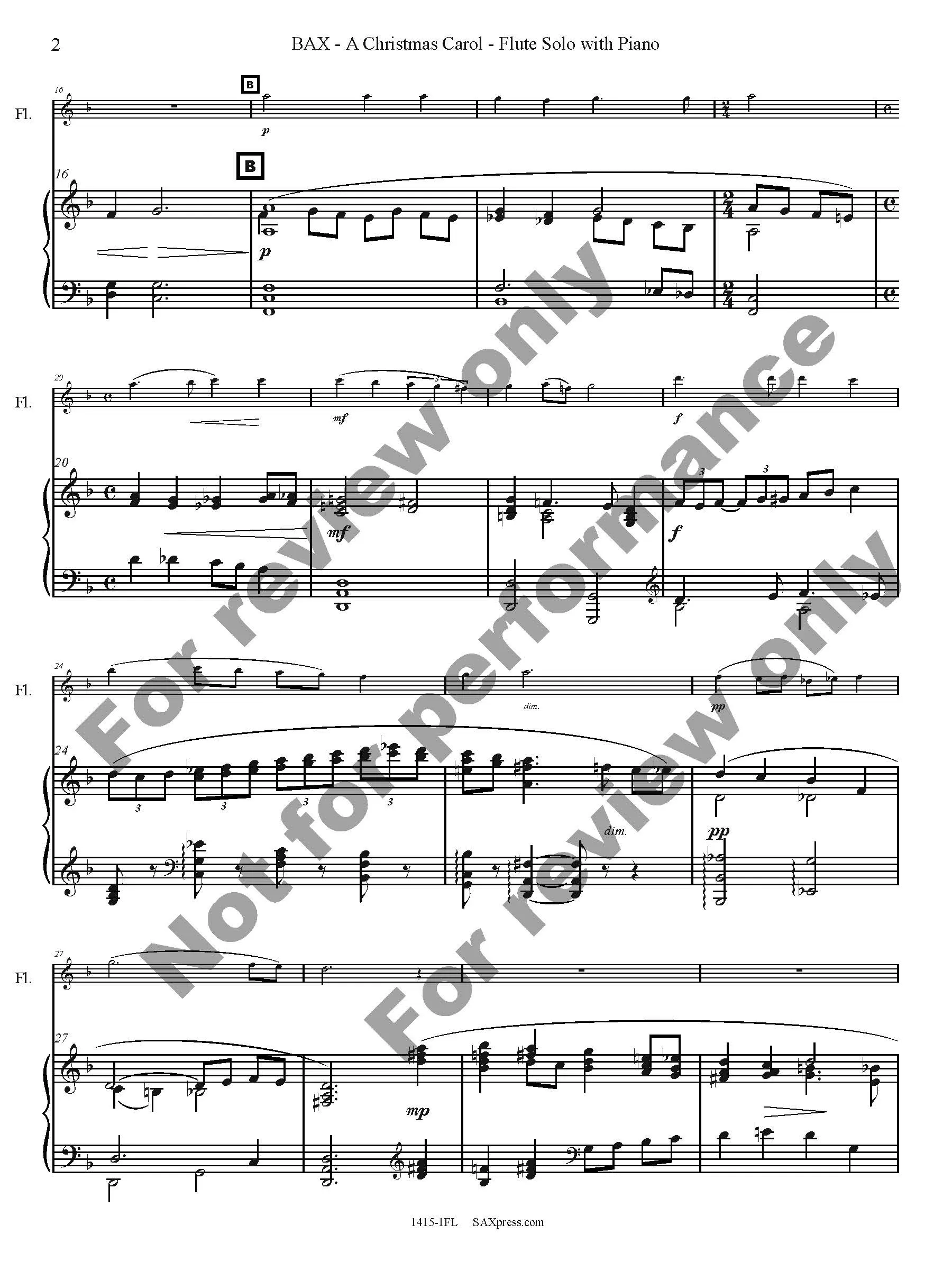 A Christmas Carol | Flute or Alto Flute Solo - Image 3