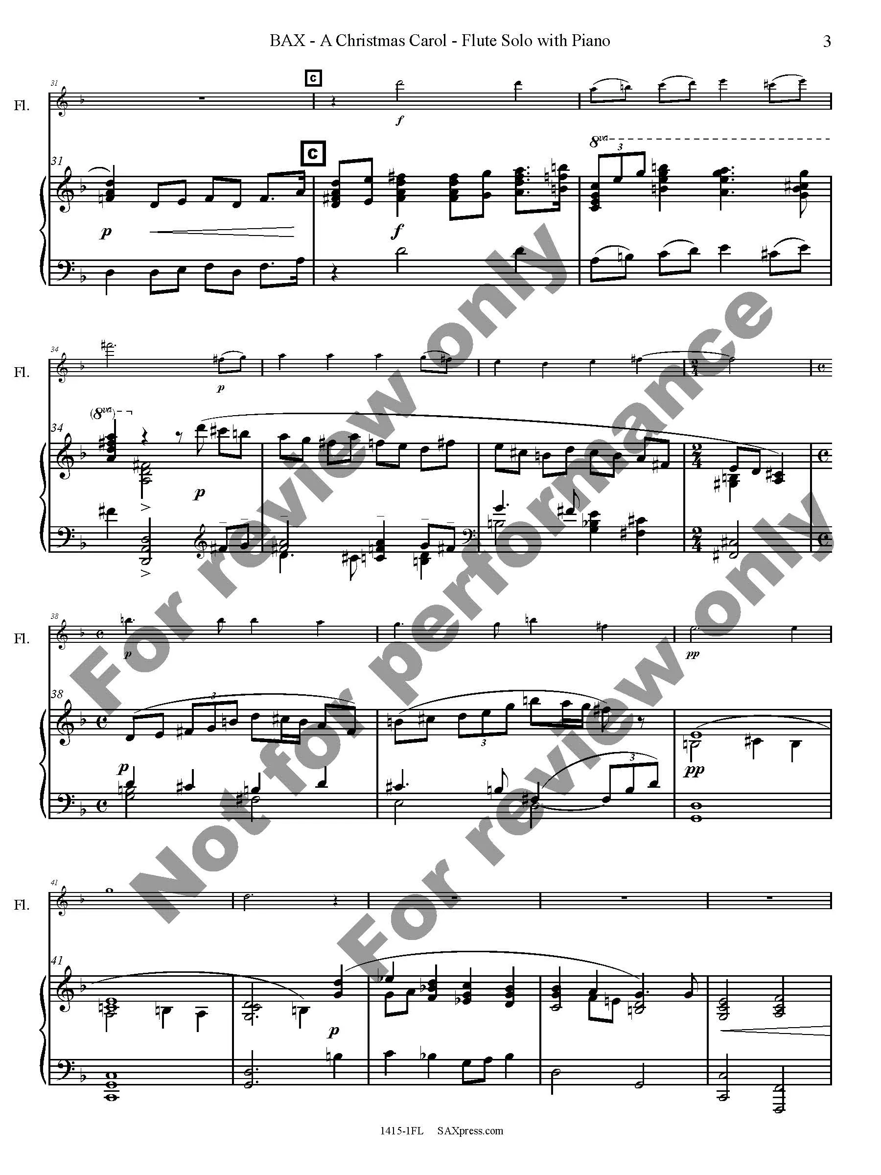 A Christmas Carol | Flute or Alto Flute Solo - Image 4