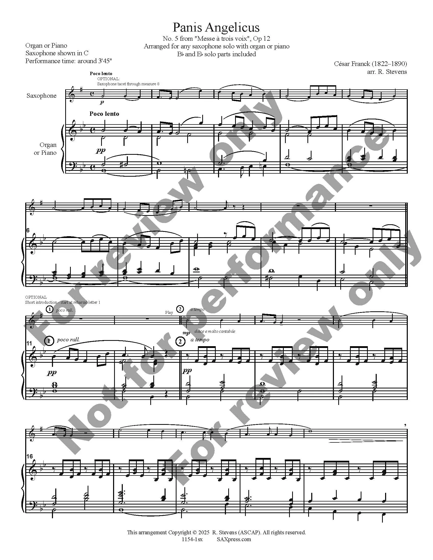 Panis Angelicus | Sax Solo - Image 2