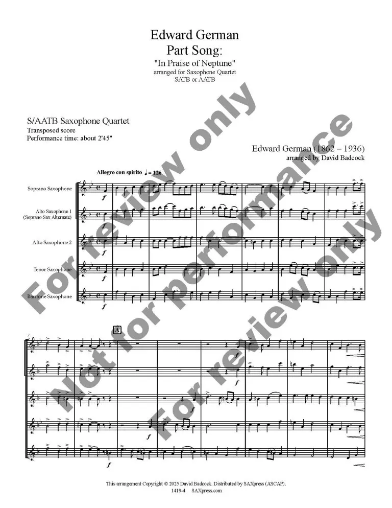 Part Song-In Praise of Neptune - 00 - Score SAATB_Page_1 Part Song