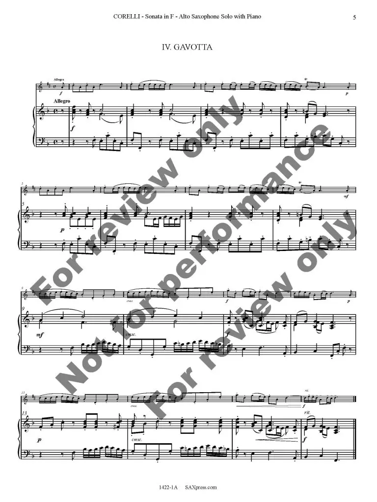 1422-1A - CORELLI - Sonata in F - 00 - SCORE - ASx with Piano_Page_09 Sonata in F Major