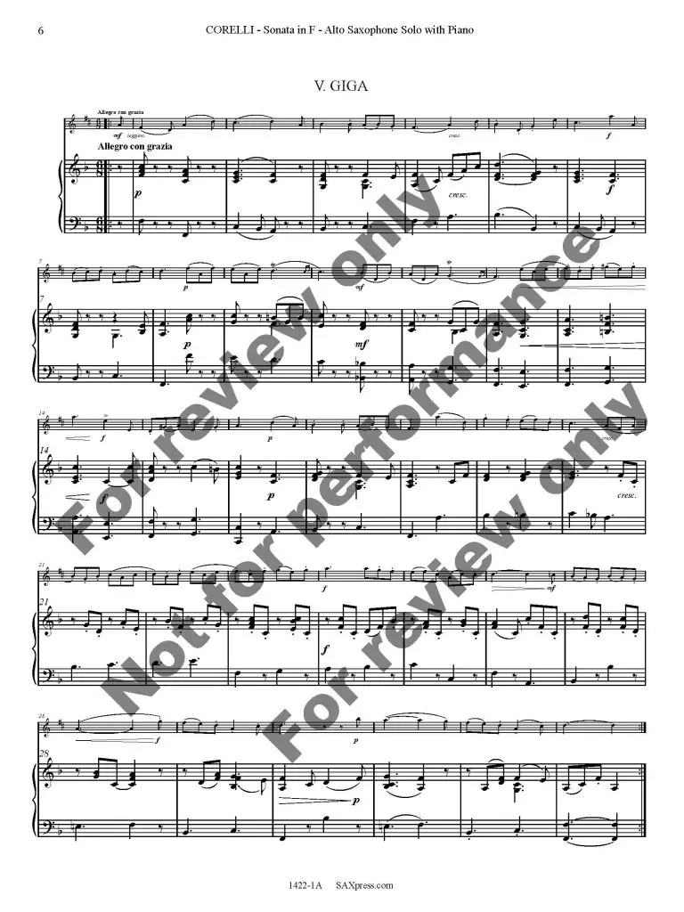 1422-1A - CORELLI - Sonata in F - 00 - SCORE - ASx with Piano_Page_10 Sonata in F Major