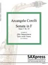 1422-1A - CORELLI - Sonata in F - Alto Sax - front cover Sonata in F Major, Archangelo Corelli, arranged for alto saxophone and piano