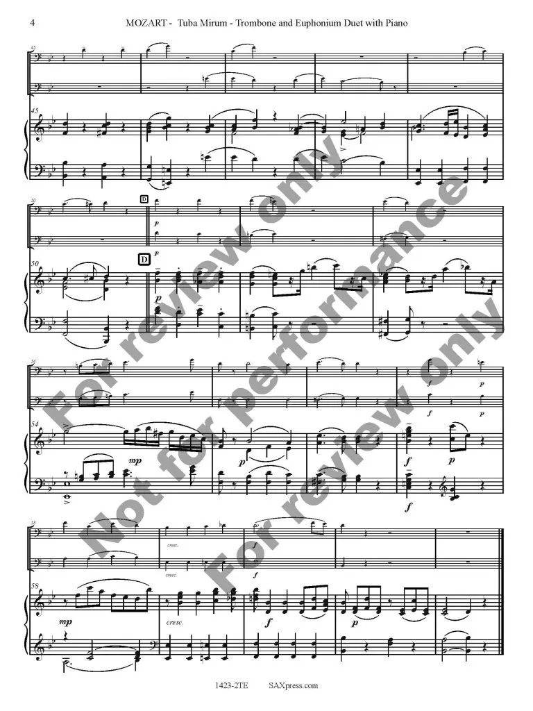 1423-2TE MOZART - Requiem TUBA MIRUM - Tbn Eup duet w Piano_Page_06 Tuba Mirum - Brass Duet w. Piano