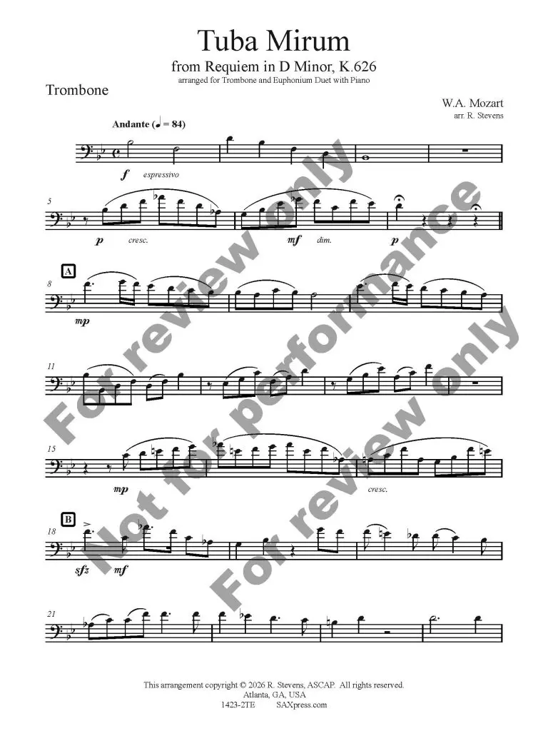 1423-2TE MOZART - Requiem TUBA MIRUM - Tbn Eup duet w Piano_Page_10 Tuba Mirum - Brass Duet w. Piano