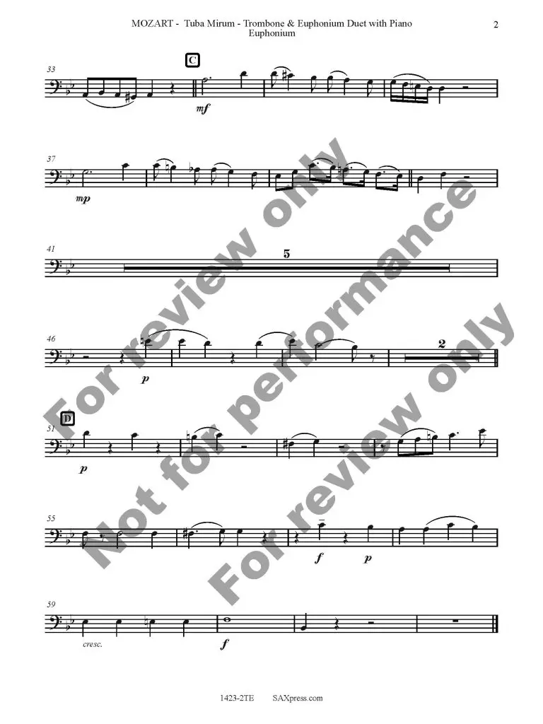 1423-2TE MOZART - Requiem TUBA MIRUM - Tbn Eup duet w Piano_Page_15 Tuba Mirum - Brass Duet w. Piano