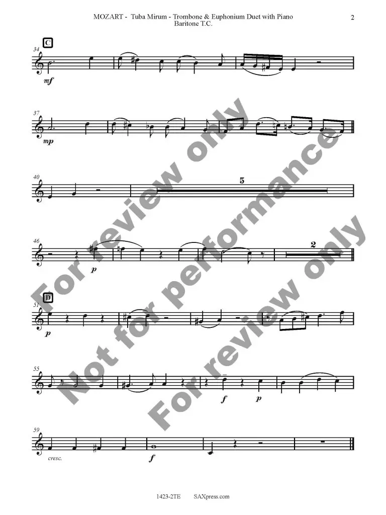 1423-2TE MOZART - Requiem TUBA MIRUM - Tbn Eup duet w Piano_Page_19 Tuba Mirum - Brass Duet w. Piano