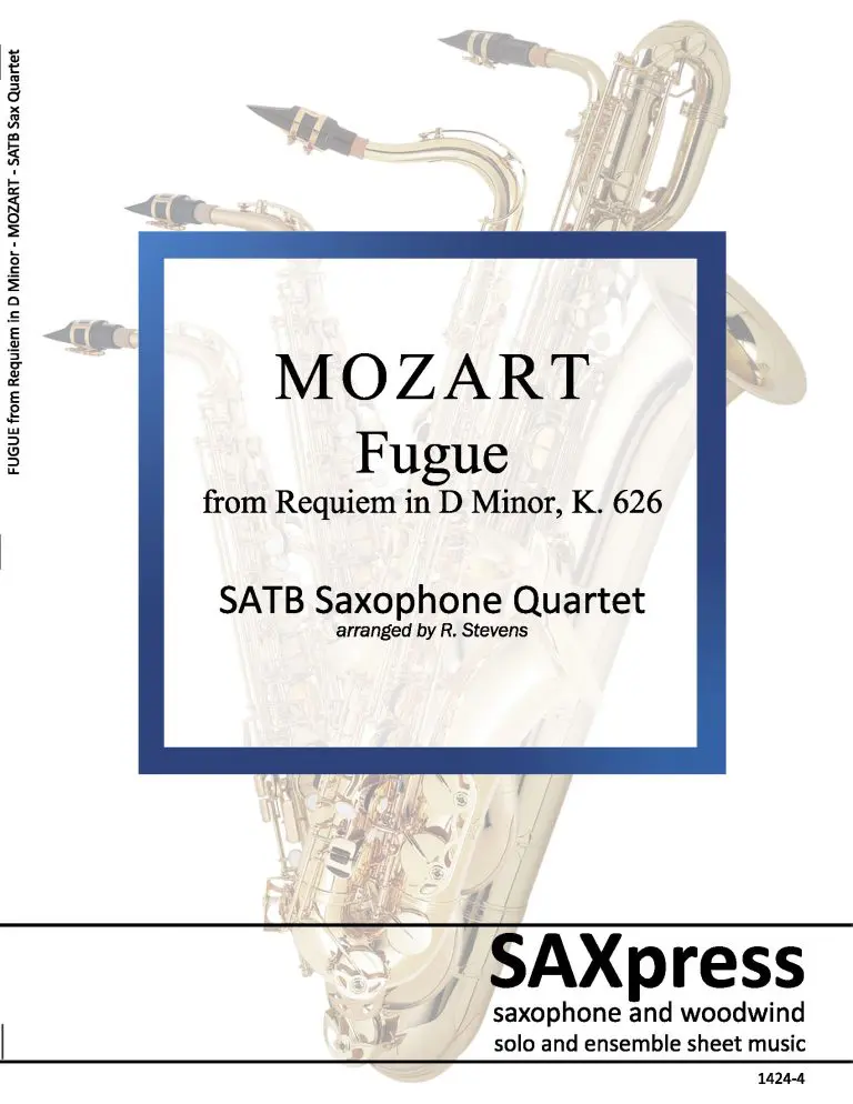 1424-4 - MOZART - Fugue from Requiem SATB Sax Quartet_Front Cover Fugue from Requiem, K. 626