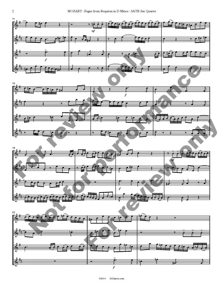 1424-4 - MOZART - Fugue from Requiem SATB Sax Quartet_Page_4 Fugue from Requiem, K. 626