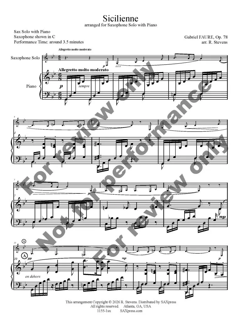 Sicilienne, Op. 78
